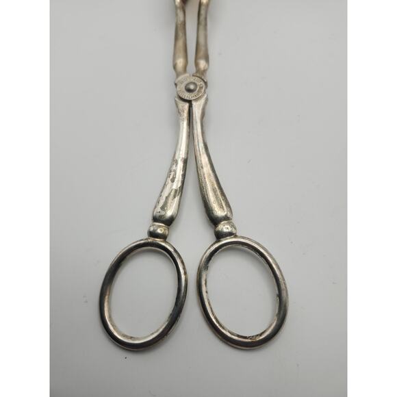 Vintage E.P ZINC Silver Plate Italy Scissor Salad Pastry Bread Serving Tongs 10” - Picture 6 of 8